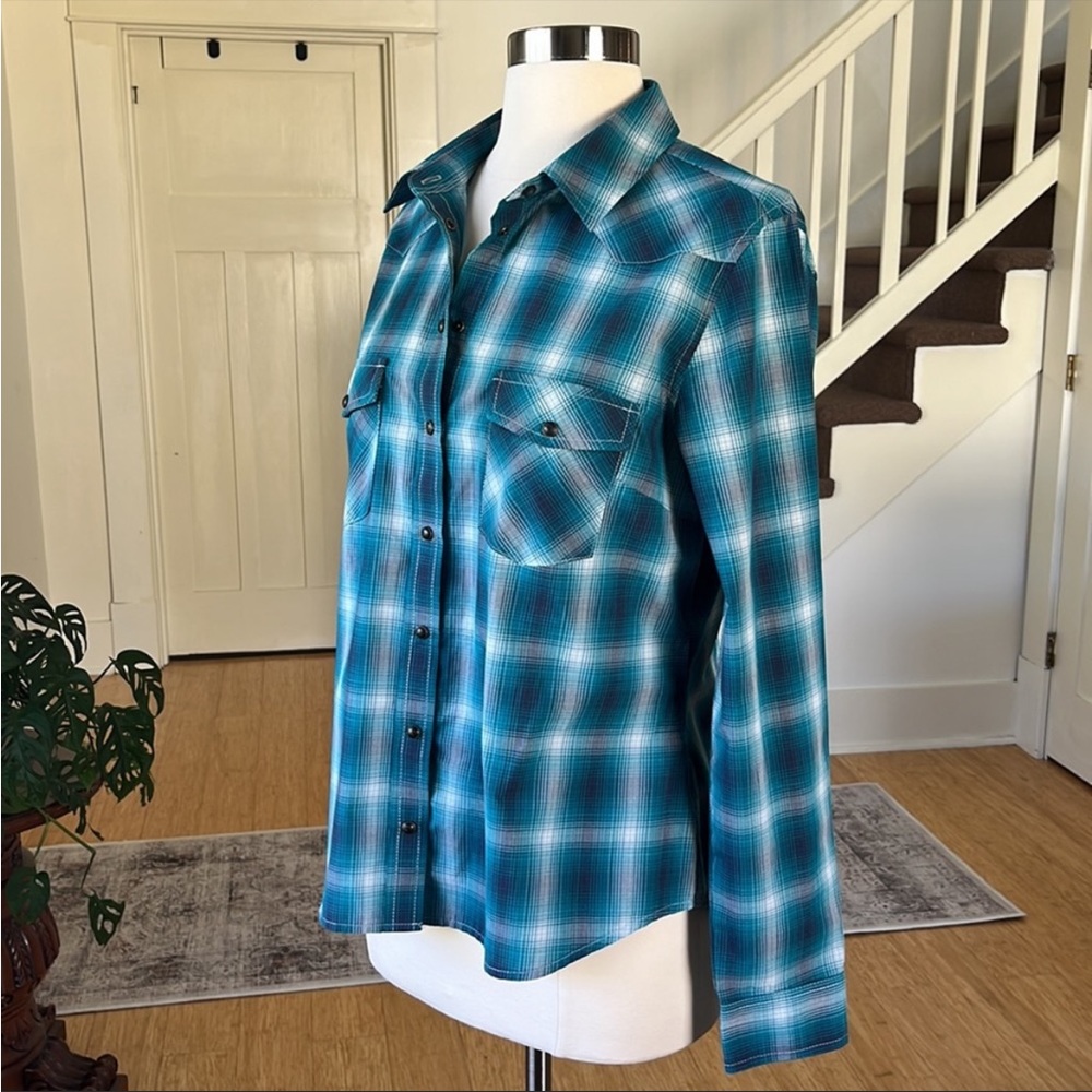 PENDLETON Western Snap-Front Shirt Plaid Turquoise
Medium - Picture 3 of 12